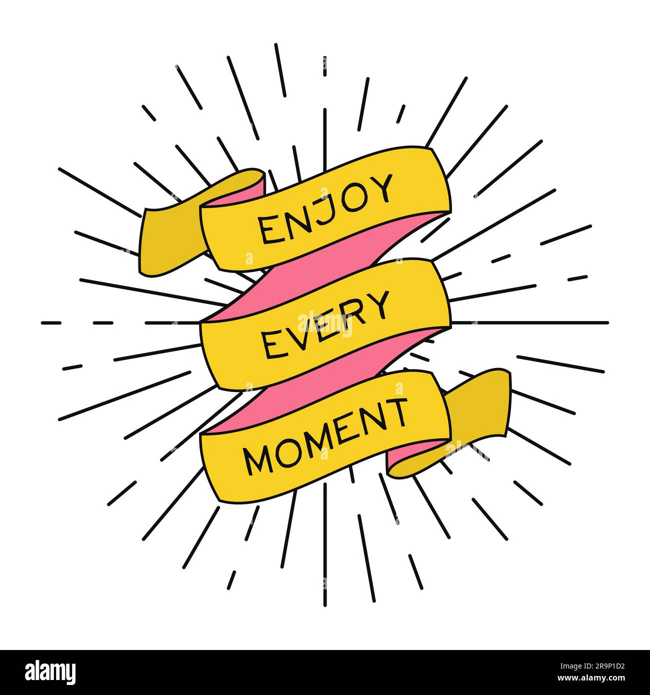 Vector Positive Poster With Ribbon Vintage Light Rays And Phrase Enjoy vector-positive-poster-with-ribbon-vintage-light-rays-and-phrase-enjoy