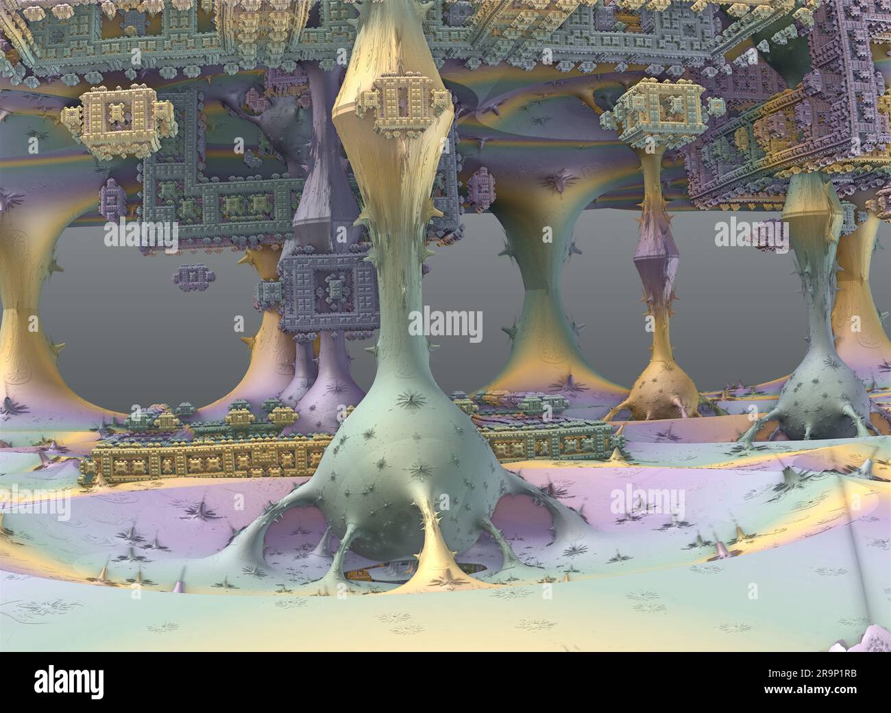 the surface of an alien planet under an alien sun 3d rendering Stock ...
