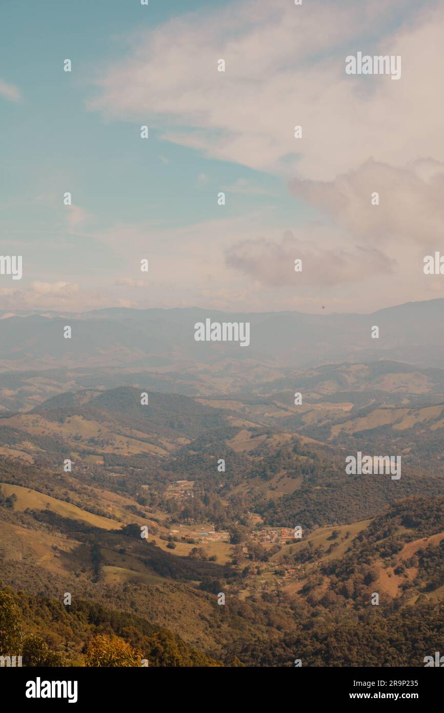 landscape small village in the valley Stock Photo - Alamy