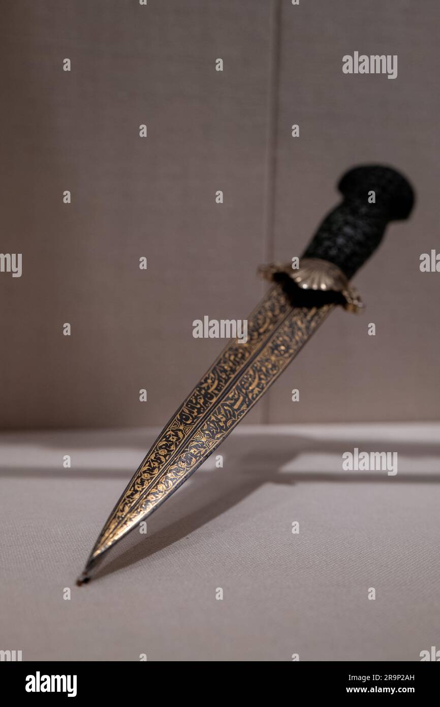 Medieval Islamic Turkish Decorative Dagger Stock Photo