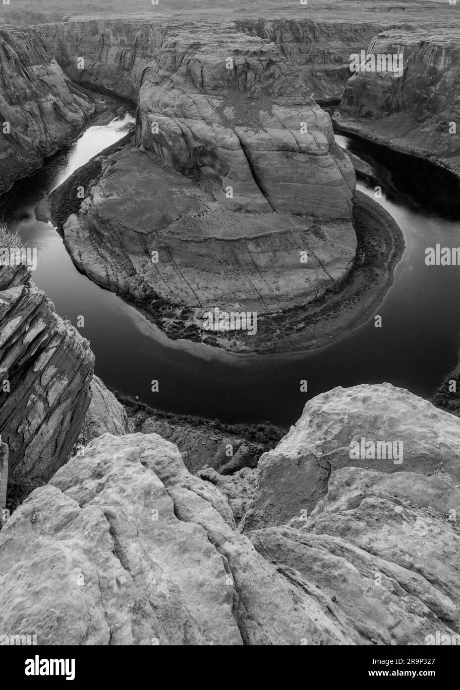 Horseshoe Bend in Black and White Stock Photo Alamy
