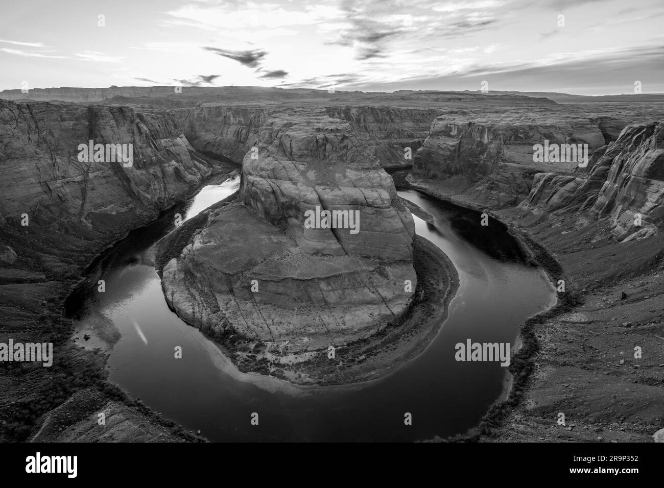 Horseshoe Bend in Black and White Stock Photo Alamy