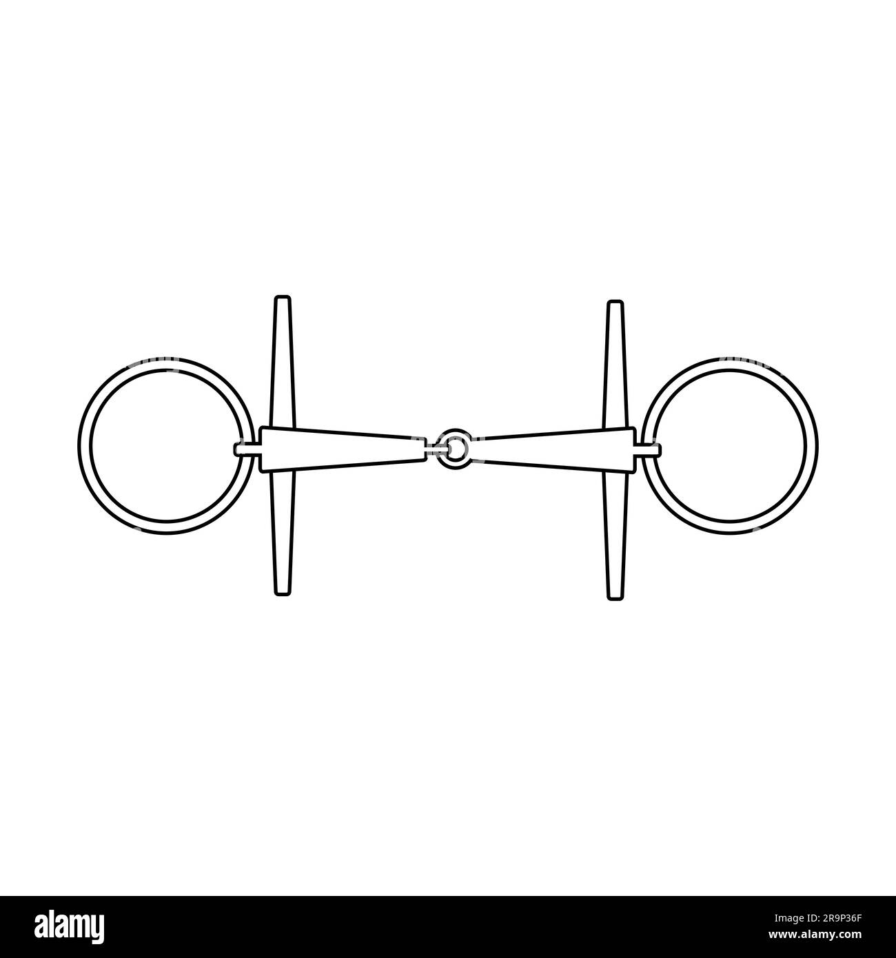 Vector flat outline horse equestrian bit isolated on white background Stock Vector Image & Art