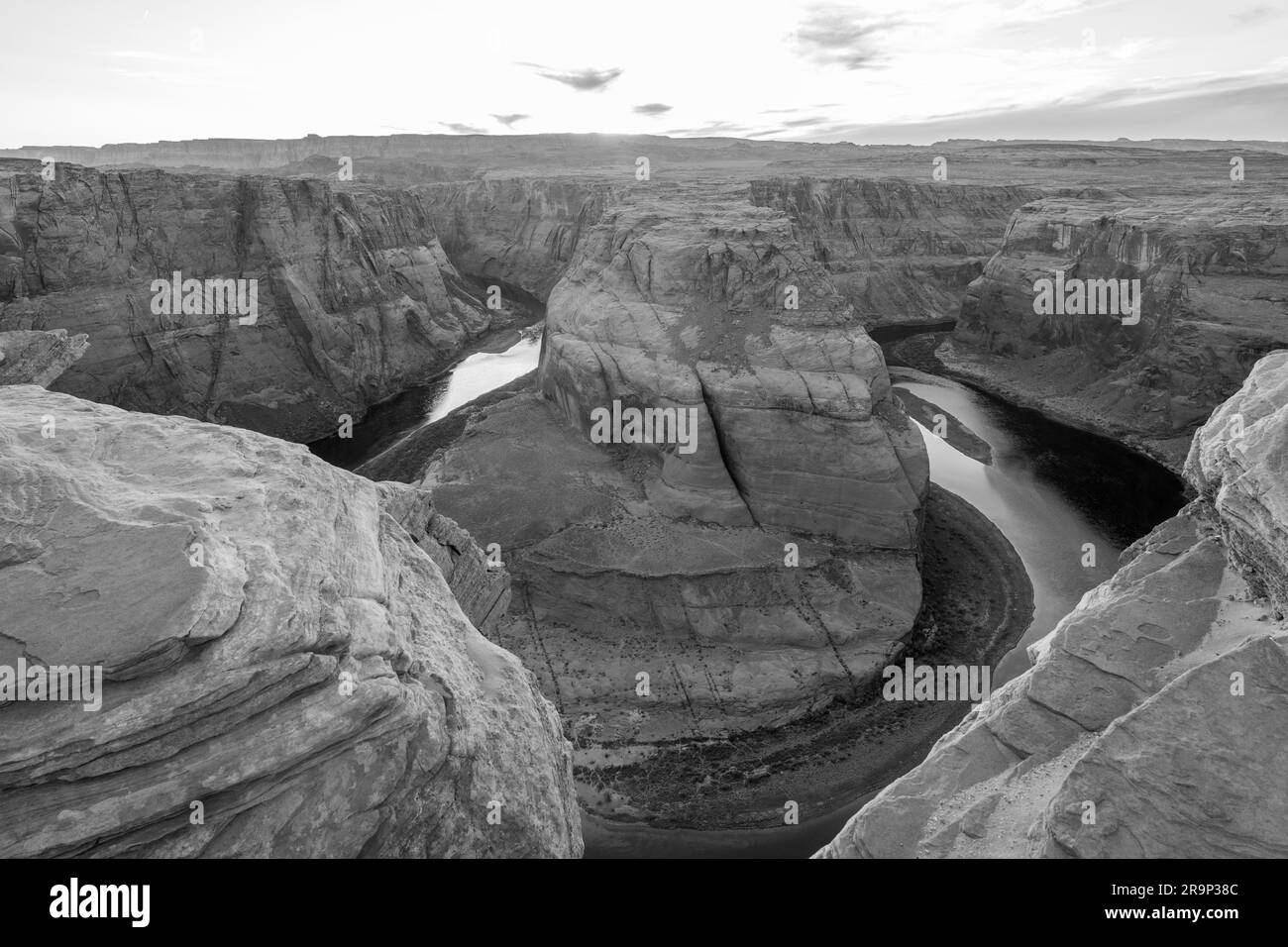 Horseshoe Bend in Black and White Stock Photo Alamy