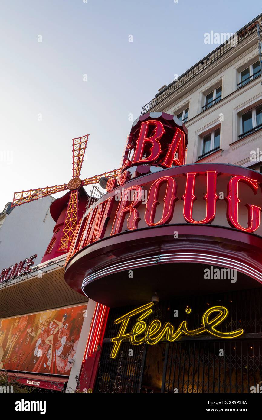 Moulin Rouge Nightclub, Montmartre, Paris, France, Western Europe Stock Photo