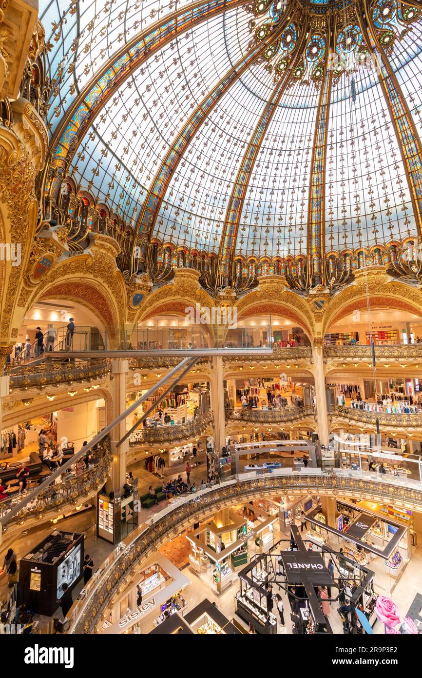 Interior of Galeries Lafayette, Paris, France, Western Europe Stock Photo
