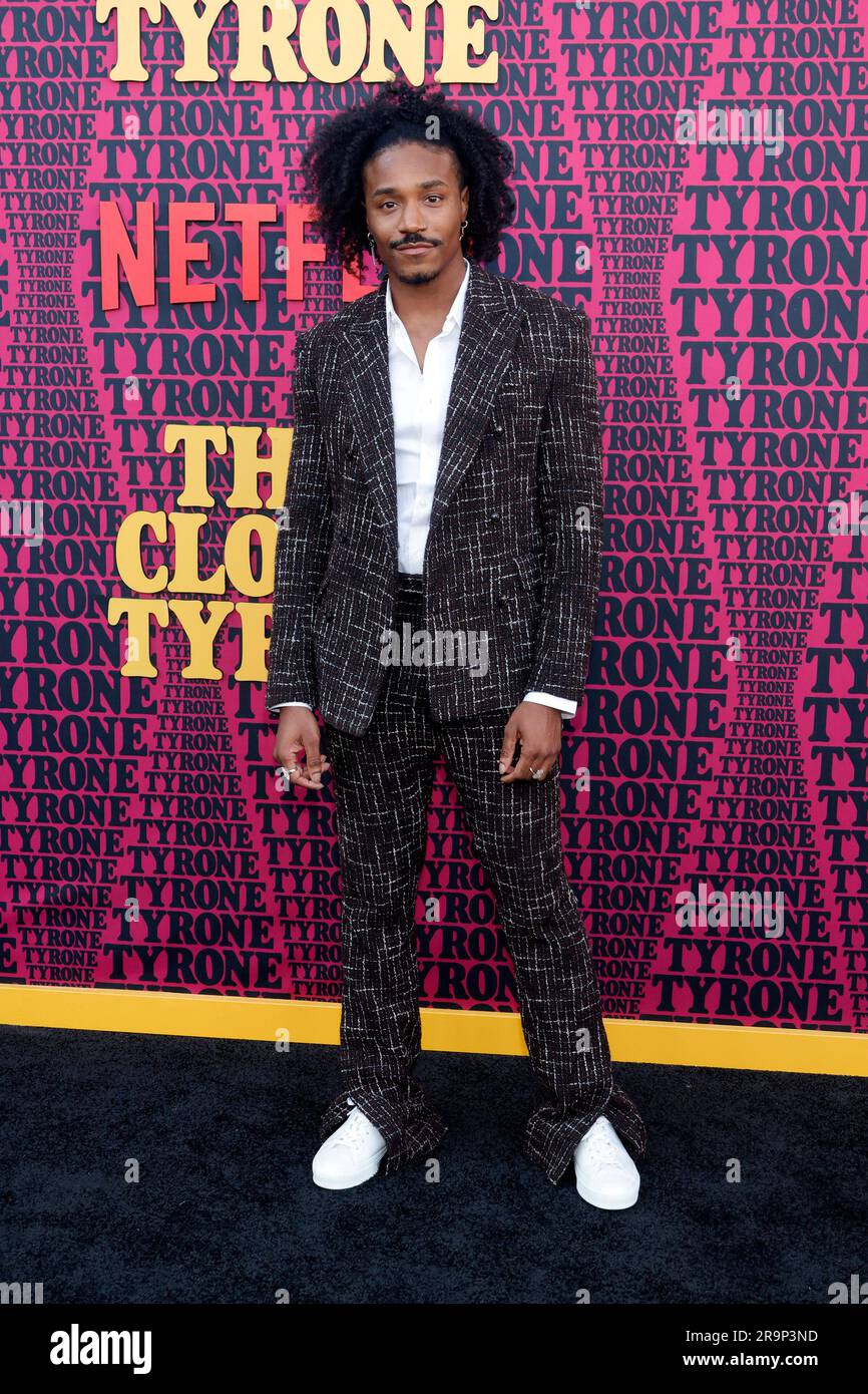 Hollywood, Ca. 27th June, 2023. Dewayne Perkins at the Premiere Of Netflix's 'They Cloned Tyrone' at Hollywood Post 43 - American Legion in Hollywood, California on June 27, 2023. Credit: Faye Sadou/Media Punch/Alamy Live News Stock Photo