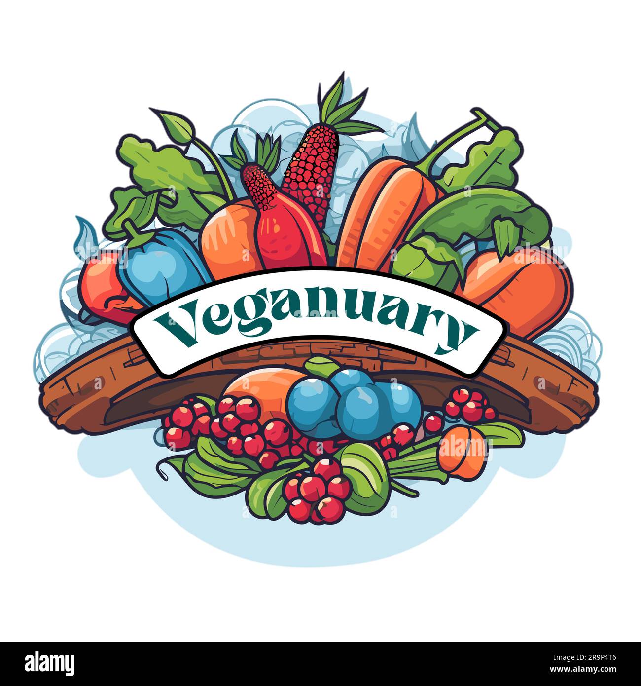 Veganuary Vector Illustration Stock Vector
