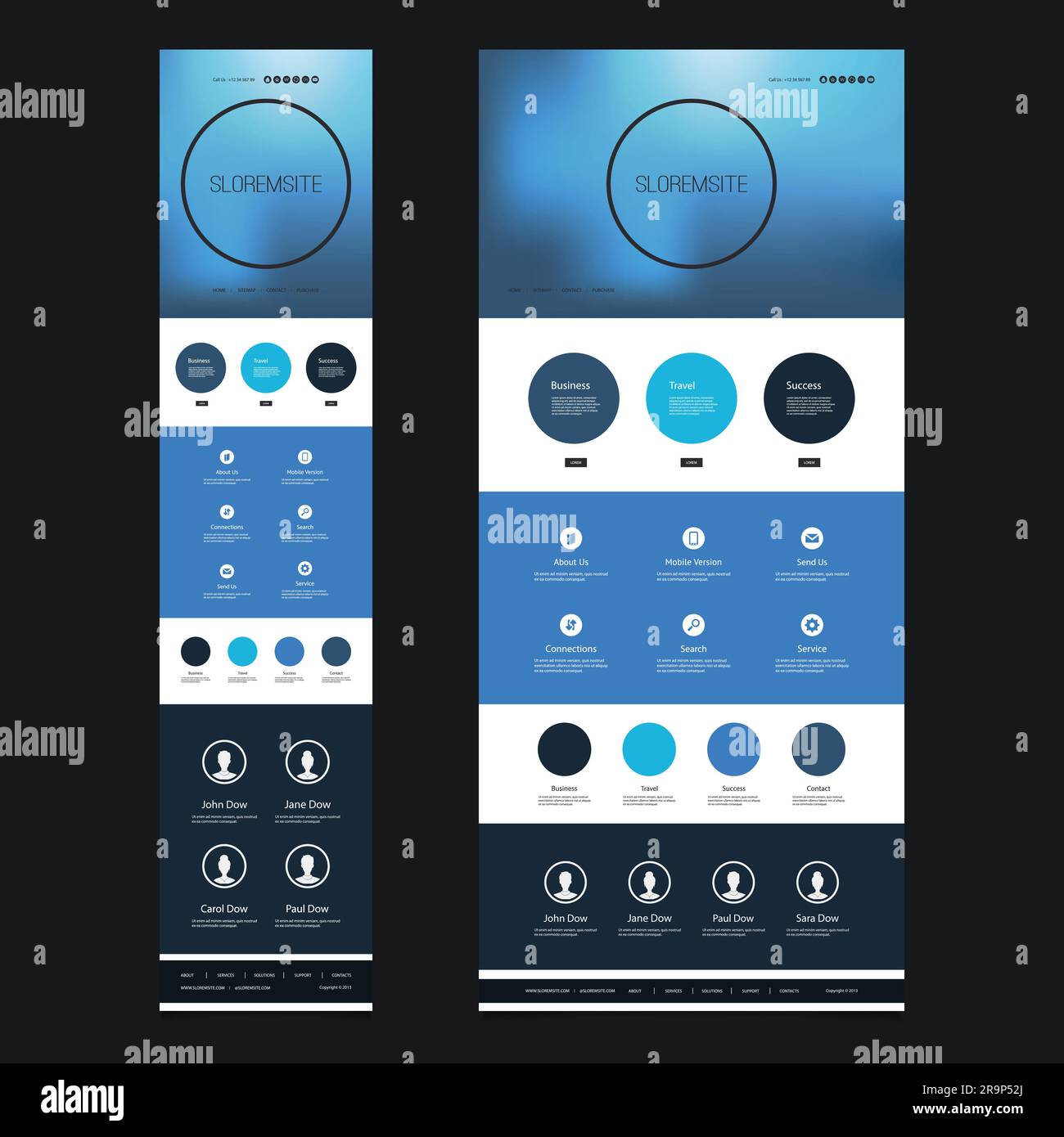 Responsive One Page Website Template with Blurred Background Desktop Responsive One Page Website Template with Blurred Background Desktop