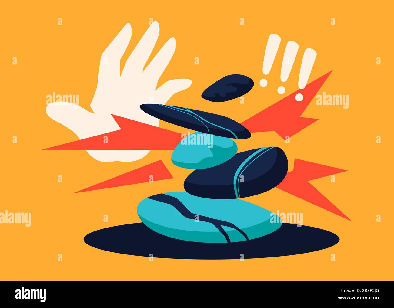 Proceed with caution - modern colored vector illustration Stock Vector ...