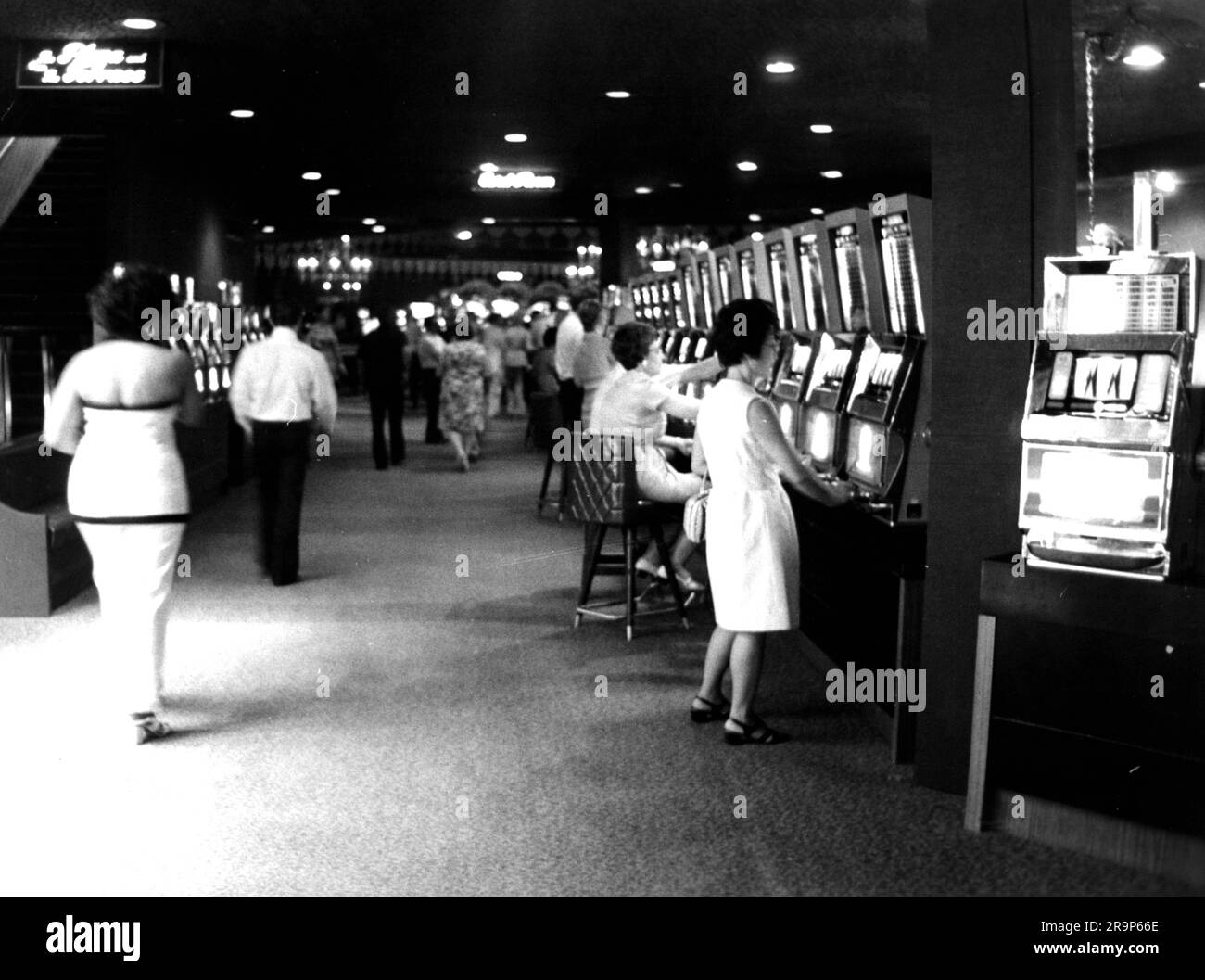 Las vegas airport slot machines Black and White Stock Photos & Images