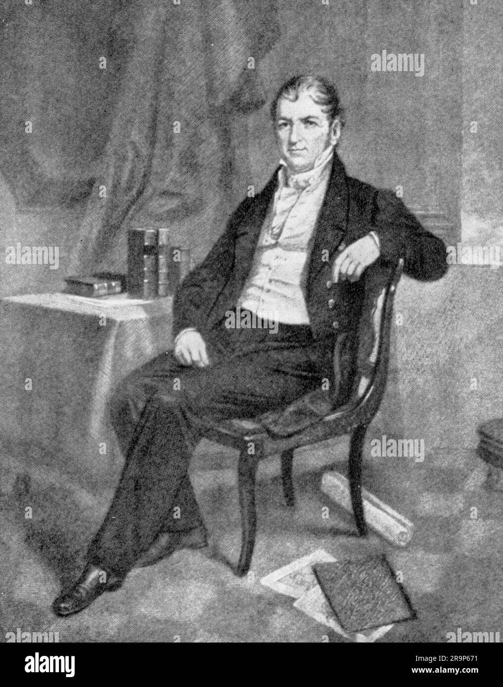 Whitney, Eli, 8.12.1765 - 8.1.1825, American inventor, constructor of the cotton gin (1793), ADDITIONAL-RIGHTS-CLEARANCE-INFO-NOT-AVAILABLE Stock Photo