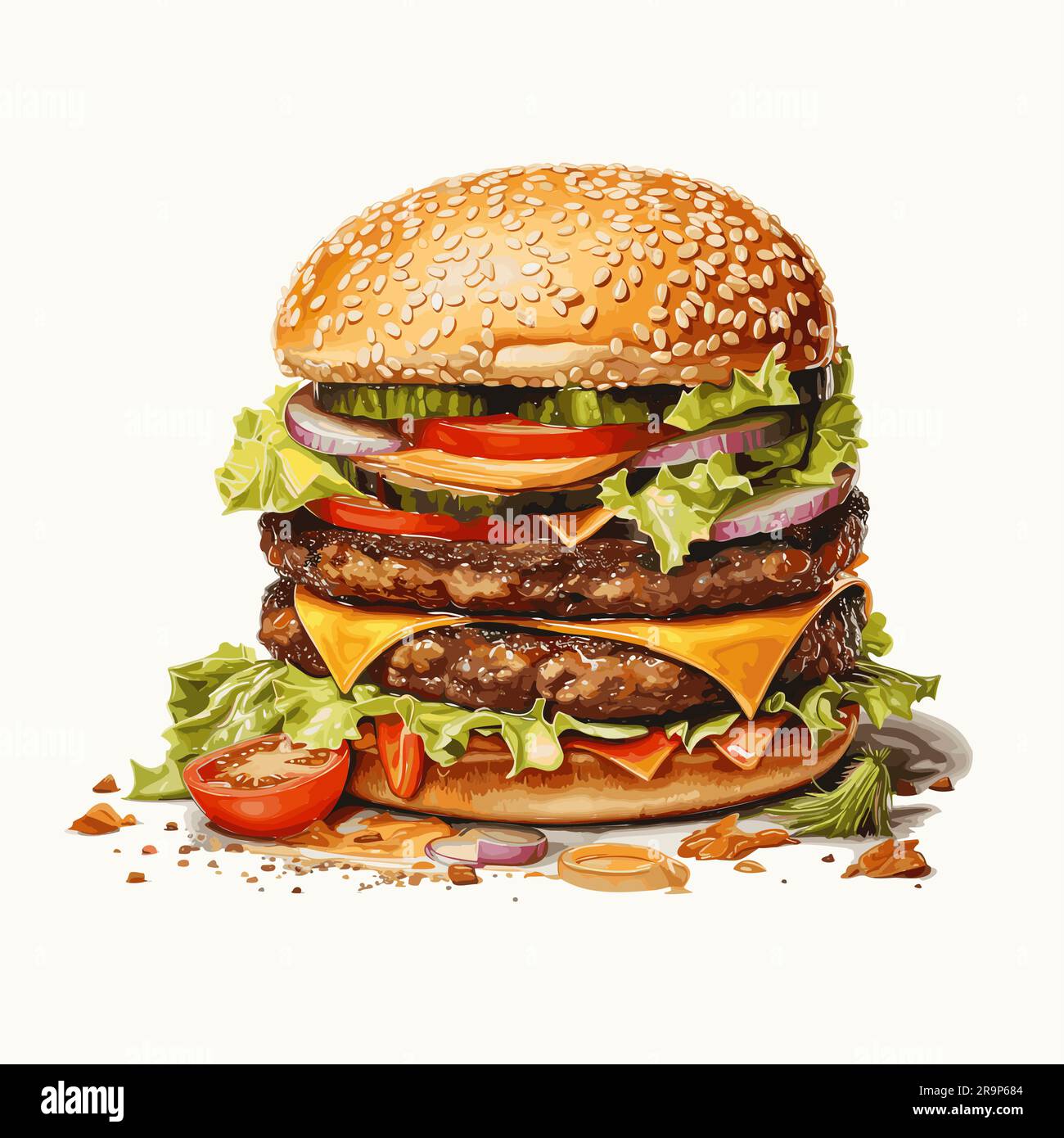Cheese Burger Vector Illustration Stock Vector Image Art Alamy Cheese Burger Vector Illustration Stock Vector Image Art Alamy