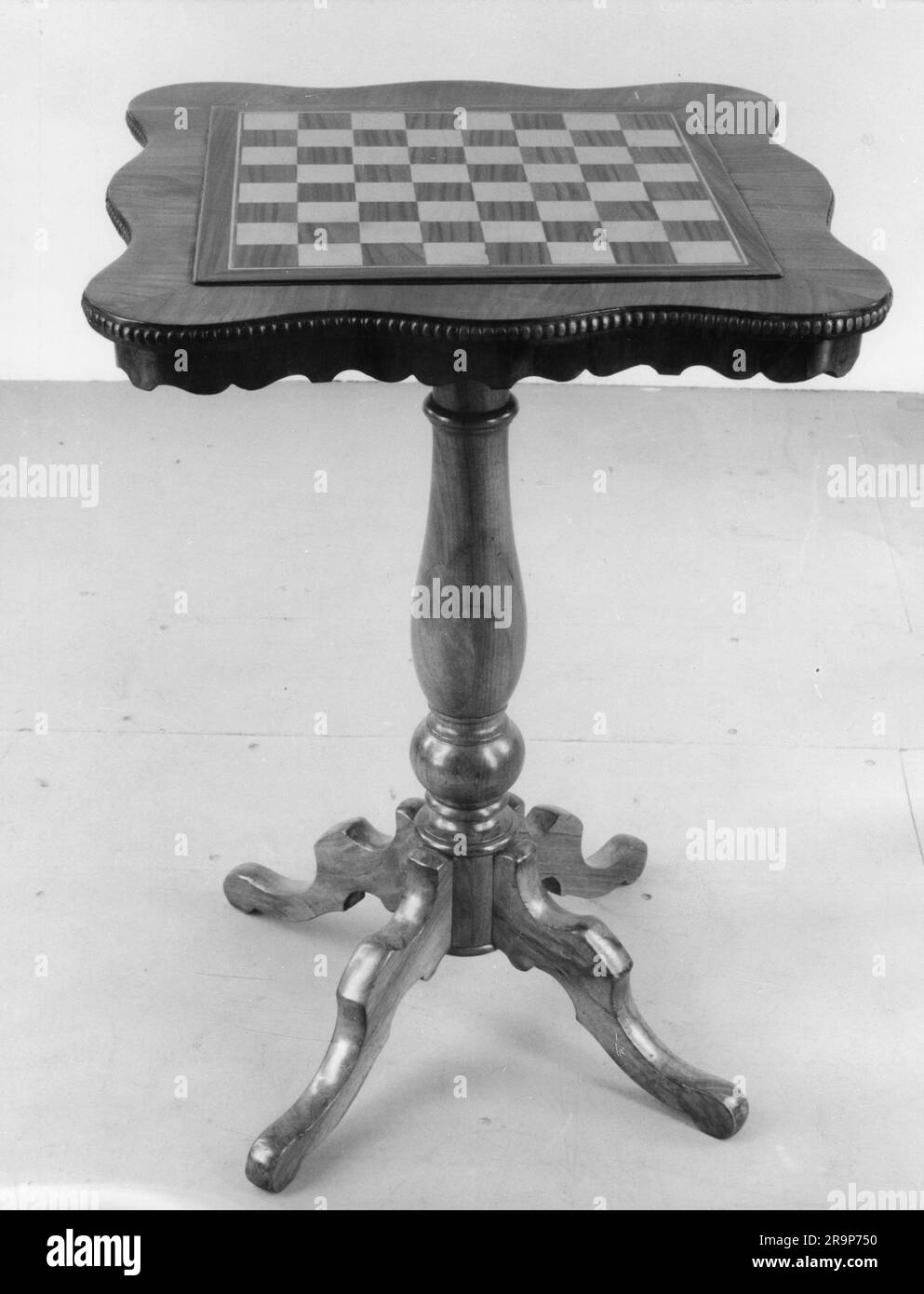 game, chess, chess table, 1st half 19th century, photograph, 1950s, ADDITIONAL-RIGHTS-CLEARANCE-INFO-NOT-AVAILABLE Stock Photo
