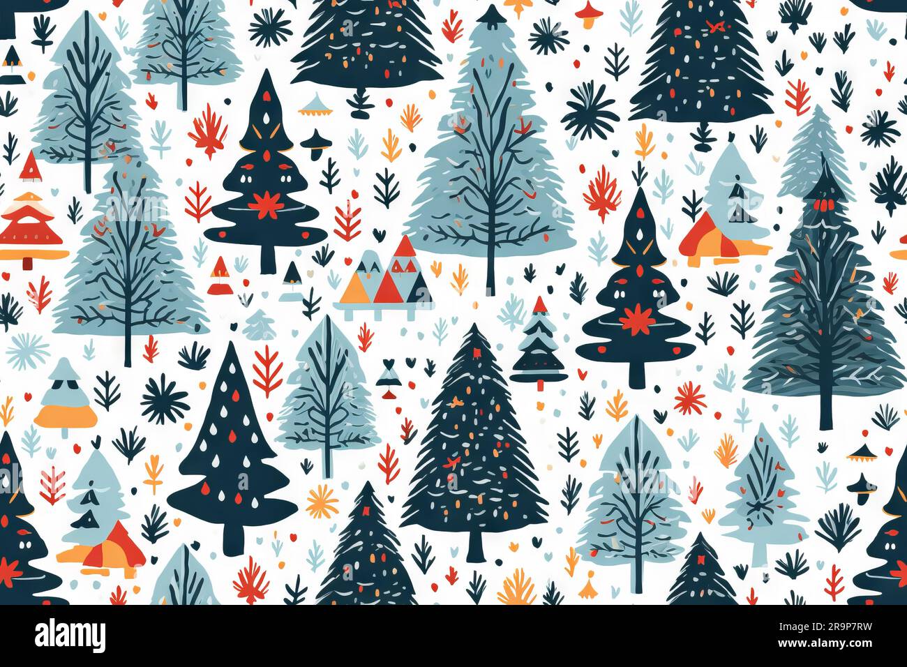 Seamless repeat pattern christmas design background / wrapping paper, christmas tile tilable illustration Stock Photo