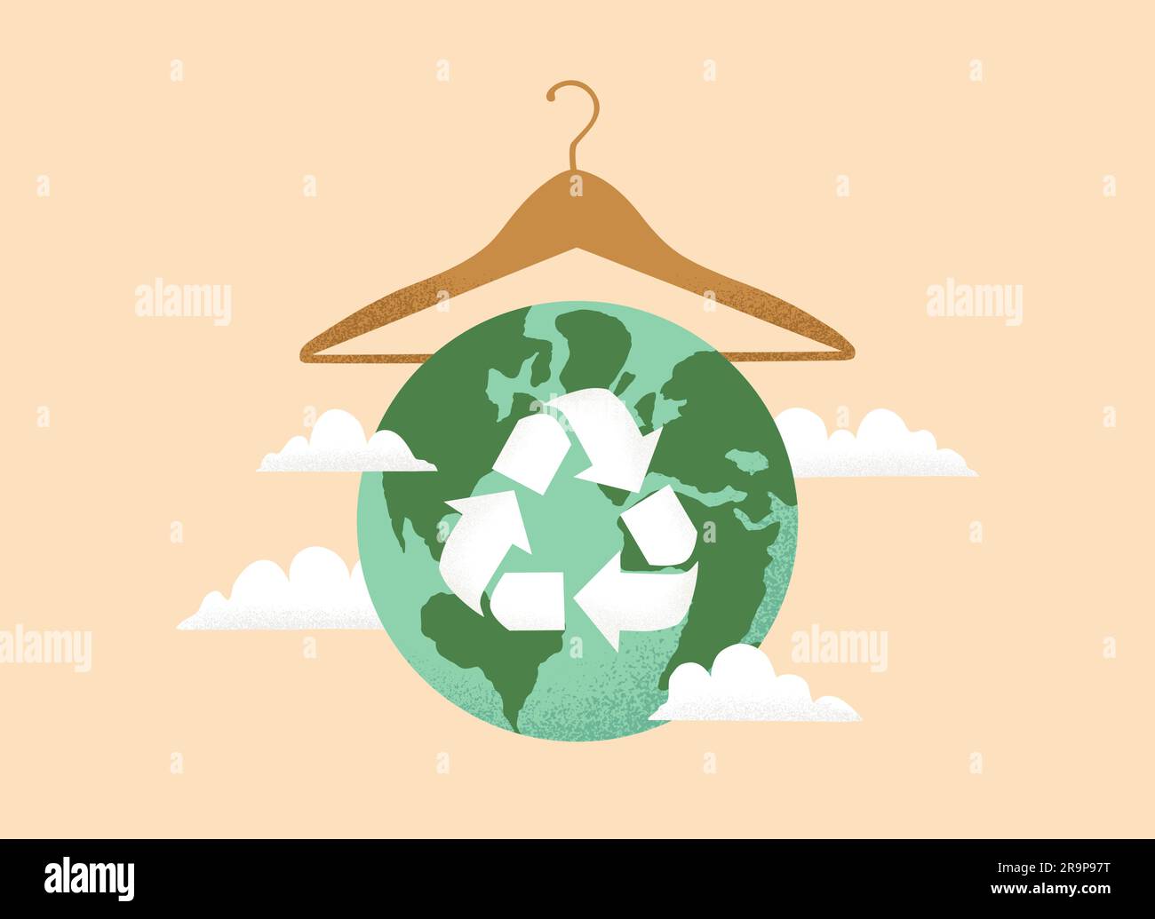 Vector illustration of Slow fashion concept with Earth planet globe ...