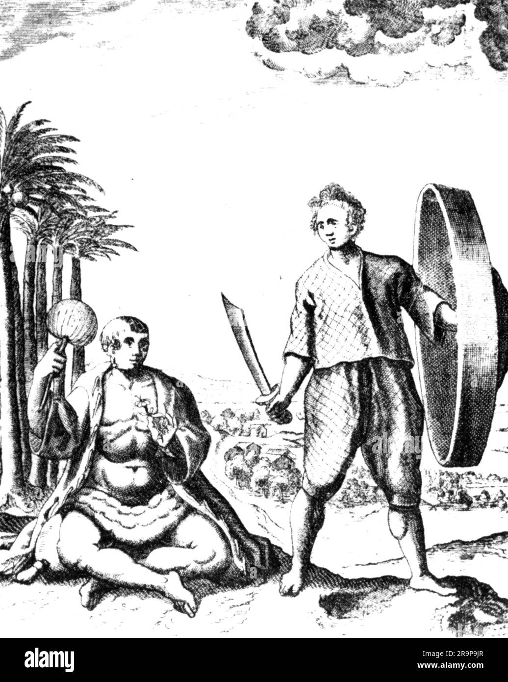 geography / travel historic, India, people, men from the Malaba Coast, copper engraving, ADDITIONAL-RIGHTS-CLEARANCE-INFO-NOT-AVAILABLE Stock Photo