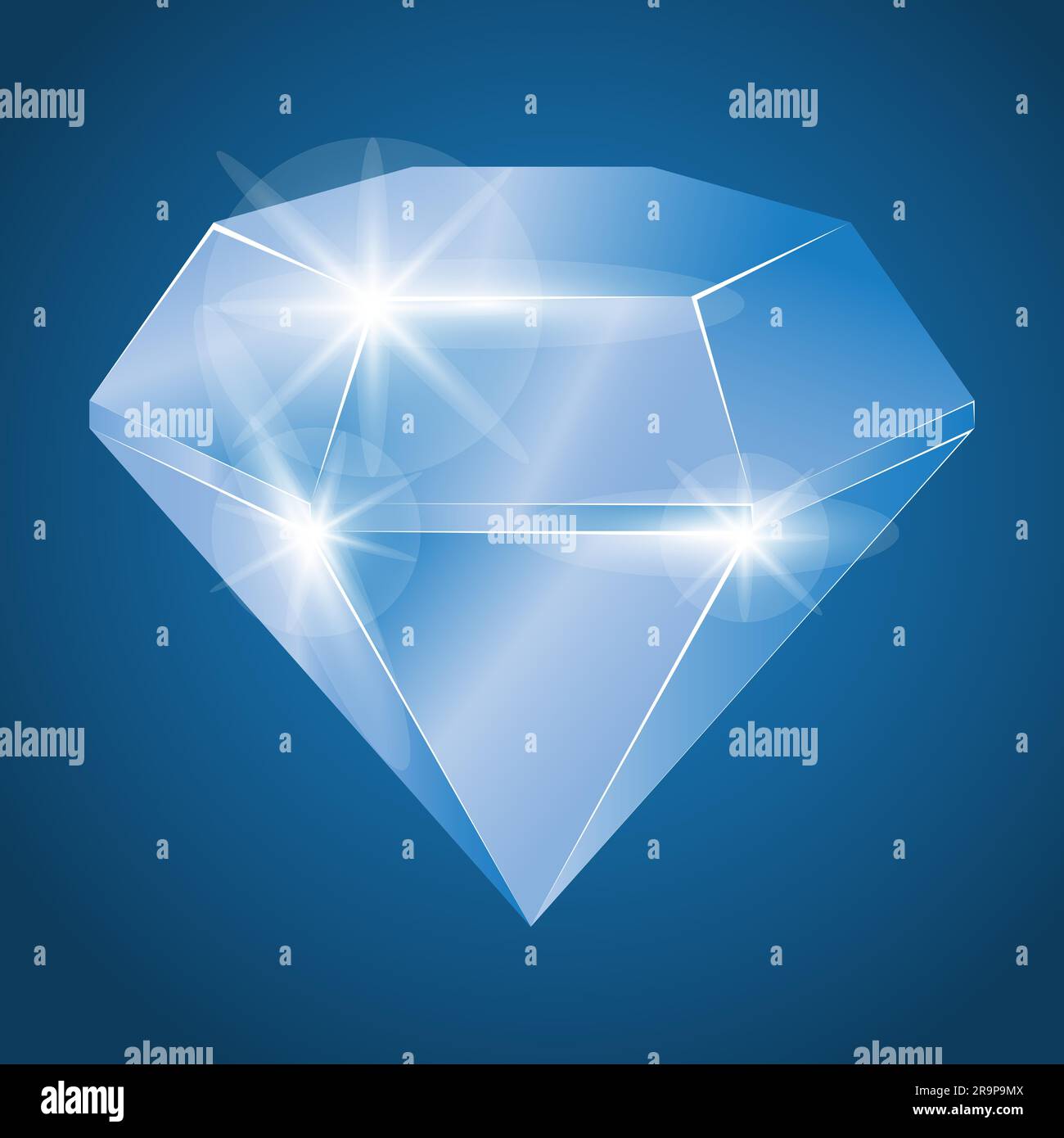 Realistick 3d diamond icon outline shape. Gem jewel logo symbol sign ...