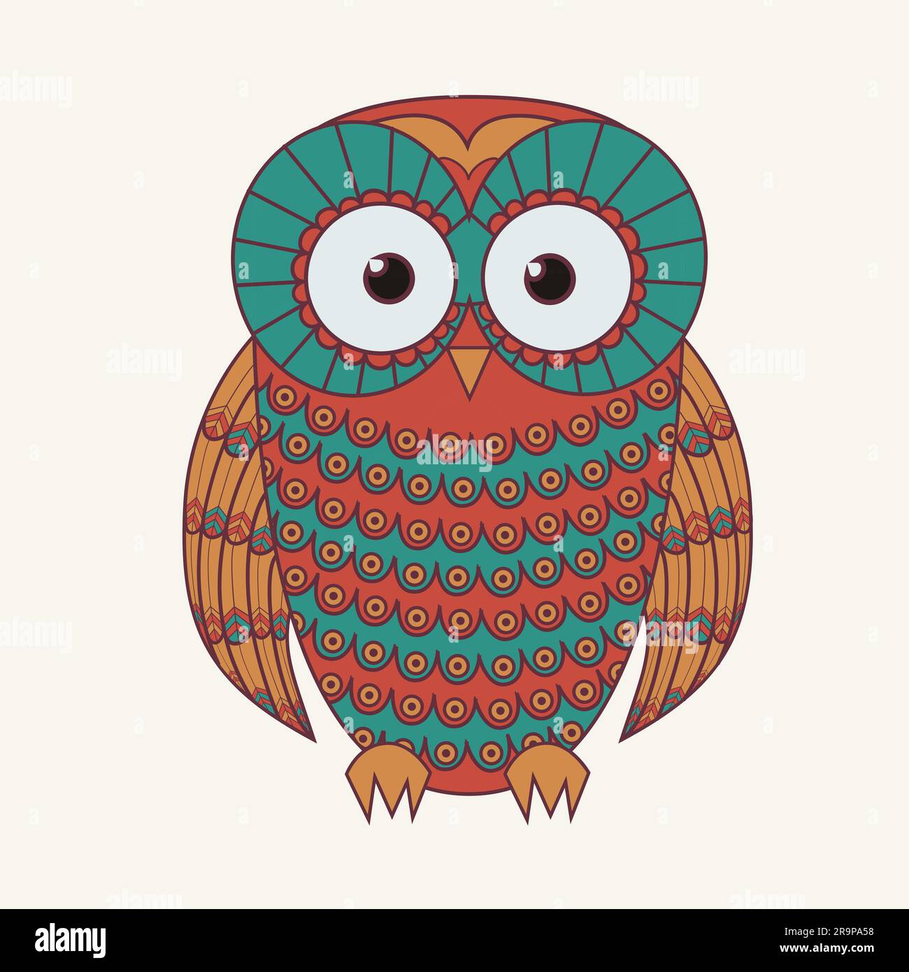 Vector illustration of decorative cute owl Stock Vector Image & Art - Alamy