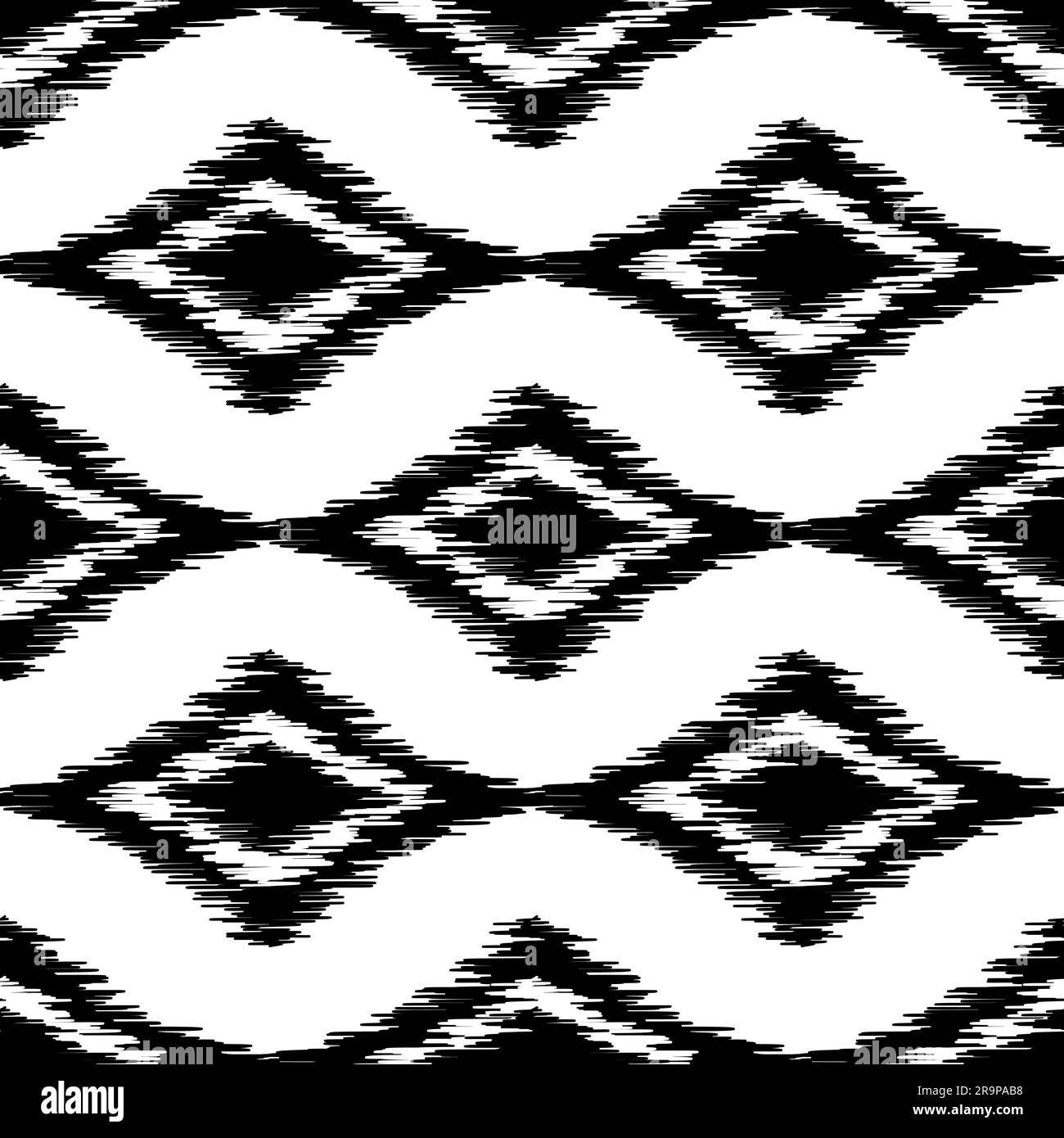 Vector seamless black and white ikat ethnic pattern Stock Vector Image ...