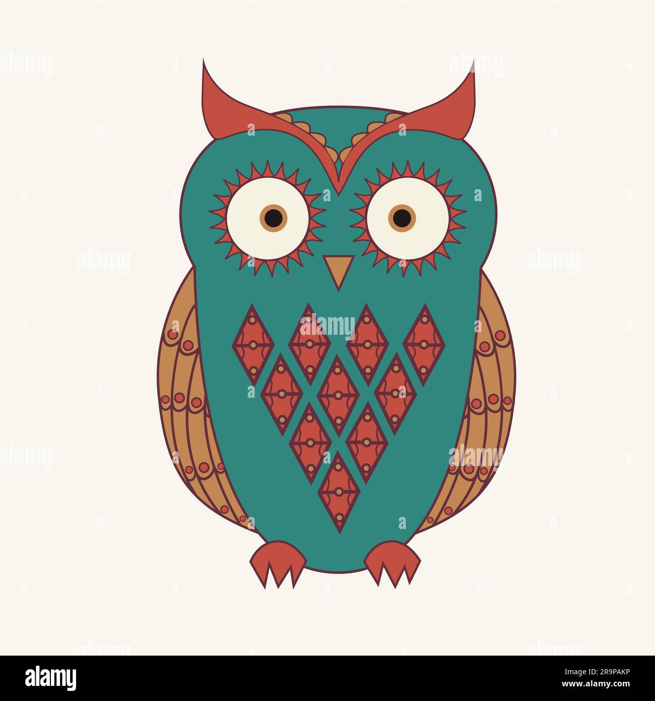 Vector illustration of decorative cute owl Stock Vector Image & Art - Alamy