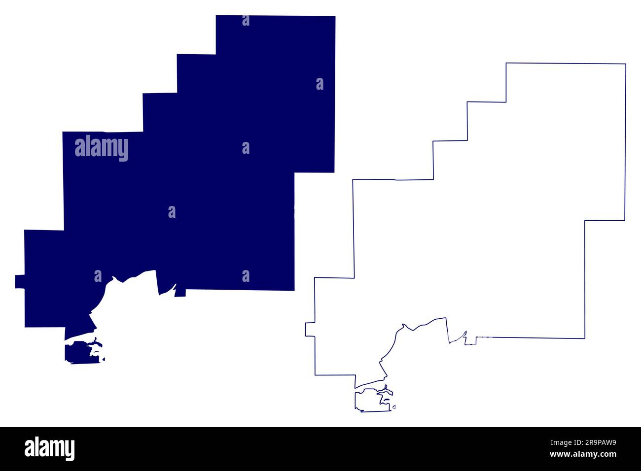 Greater Sudbury city (Canada, Ontario Province, North America) map vector illustration, scribble sketch Grand Sudbury map Stock Vector
