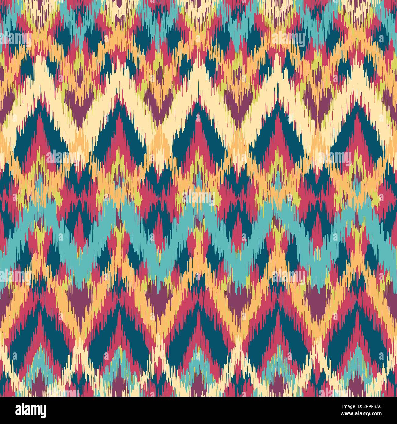 Vector colorful seamless ikat ethnic pattern Stock Vector Image & Art ...