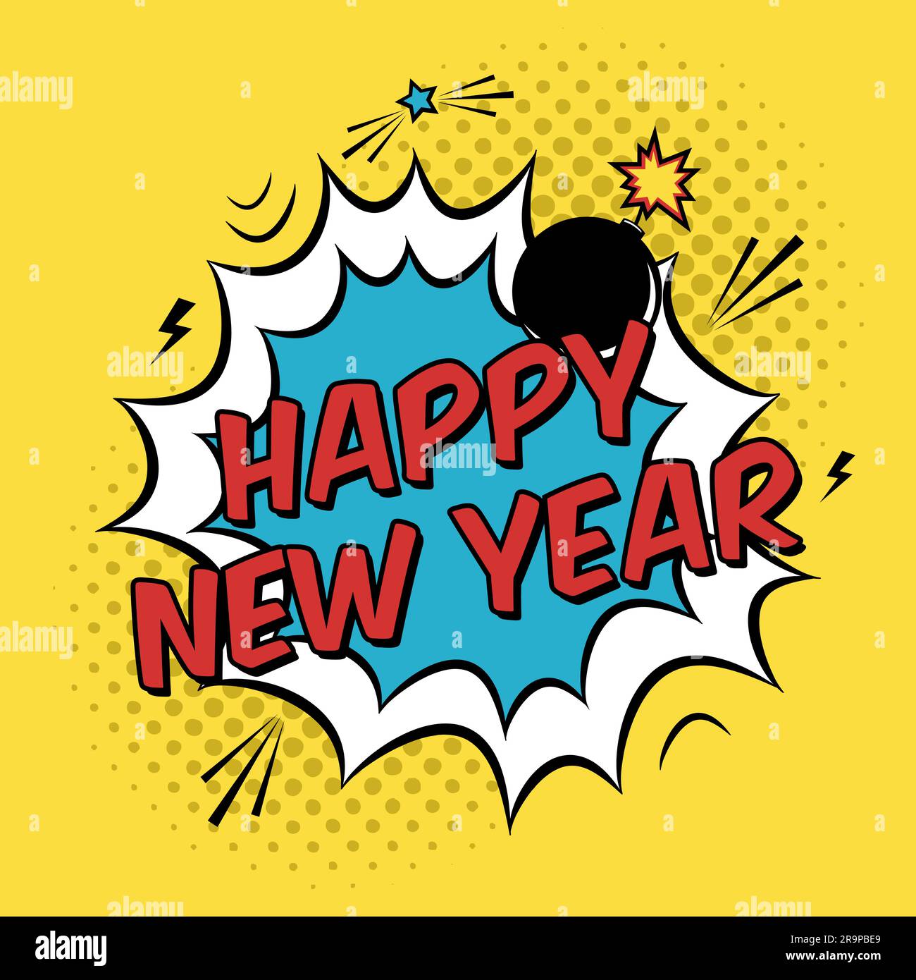 Vector colorful poster in pop art style with bomb explosive. Modern ...