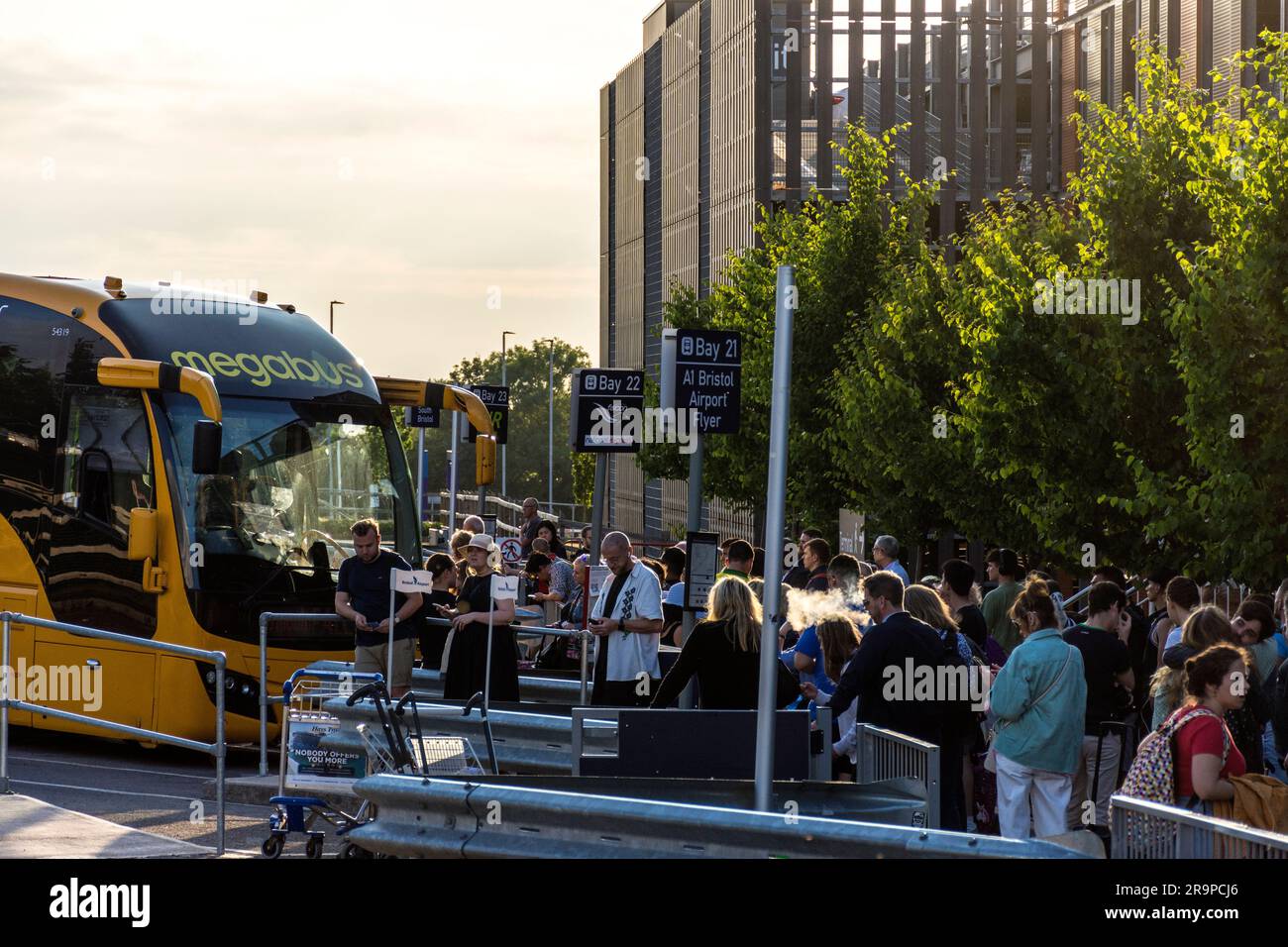 Bristol Airport bus and coach park. UK Stock Photo Alamy