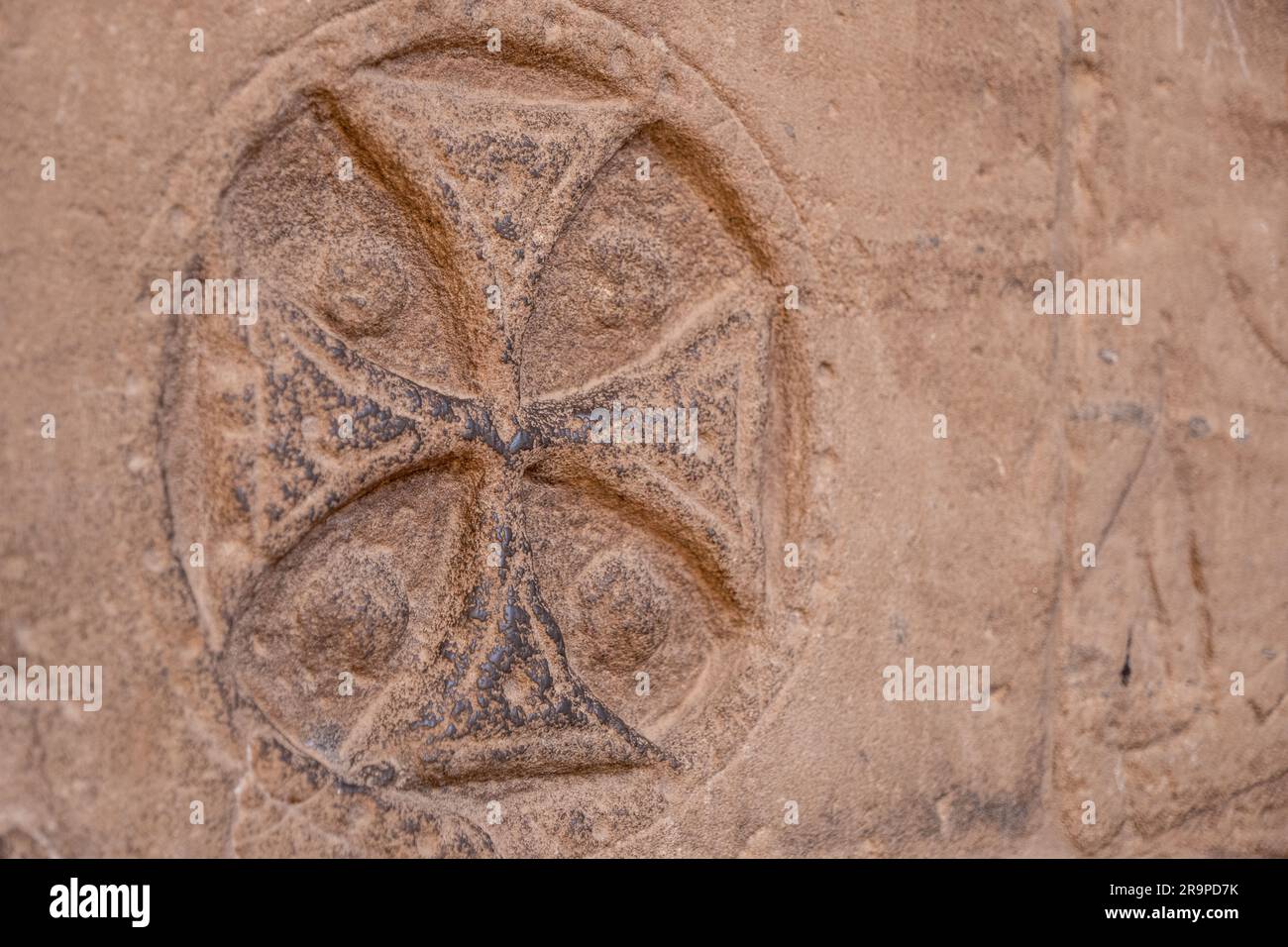 Old Knights Templar Christian Symbol on a Wall Stock Photo - Alamy