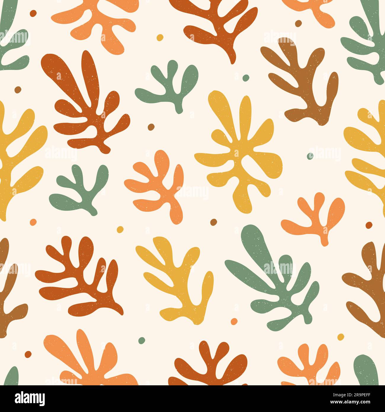 Vector contemporary seamless pattern with aesthetic hand drawn abstract ...
