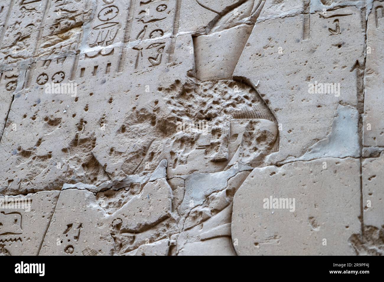 Destroyed Egyptian Hieroglyphic on a Temple Stock Photo Alamy