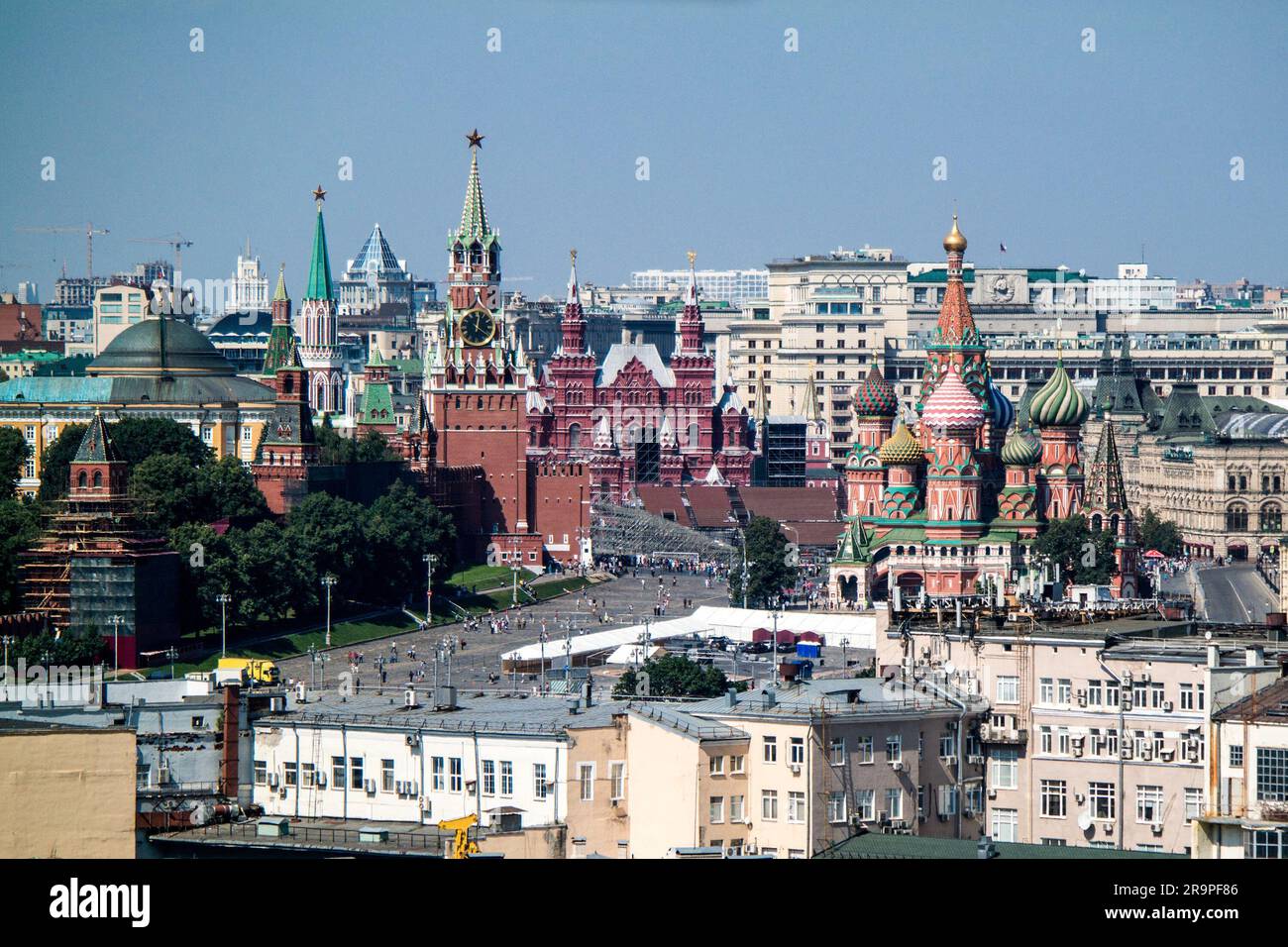 An areal view of the Red Square in central Moscow, Russia Stock Photo