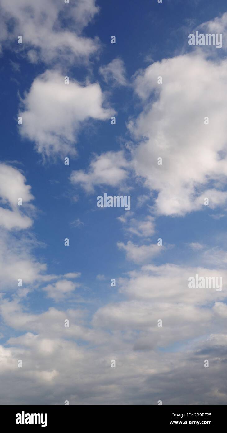 white clouds and blue sky cloudscape backdrop Stock Photo
