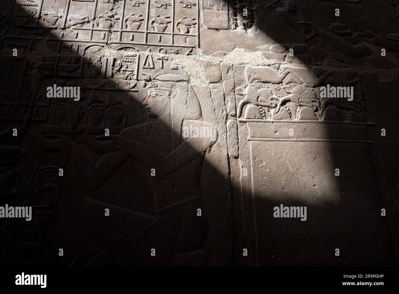 Egyptian Hieroglyphics written on a wall Stock Photo - Alamy