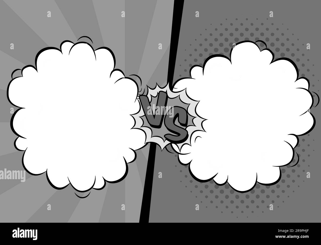 Comic Vs. Traditional Lettering Vector illustration of versus letters with speech bubbles in comic pop ...