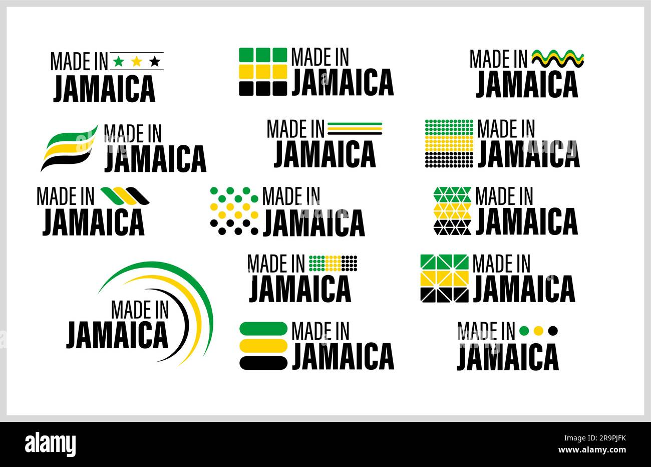 Made in Jamaica graphic and label set. Element of impact for the use you want to make of it. Stock Vector