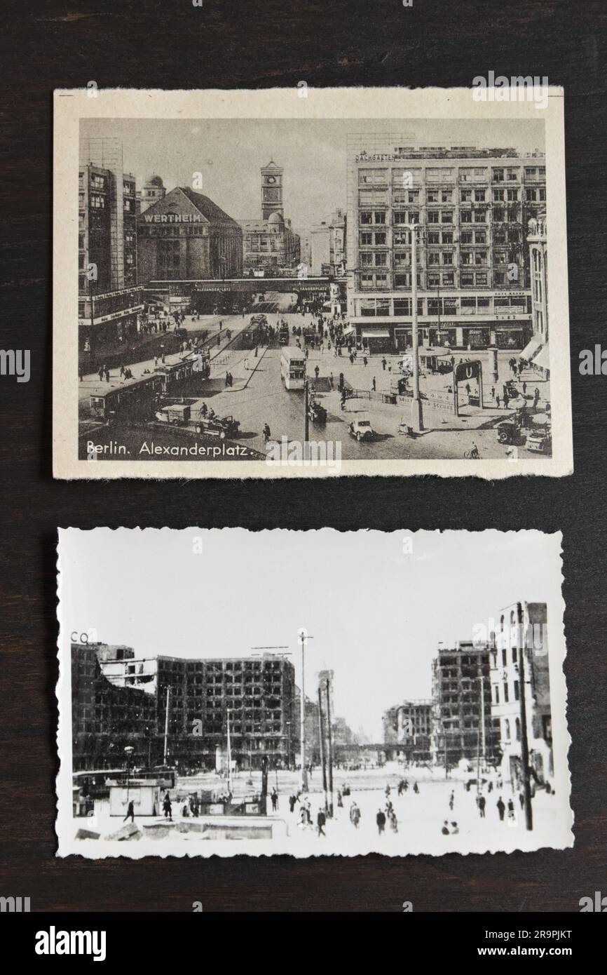 Alexanderplatz in Berlin 1930s and after ww2 1945 Stock Photo