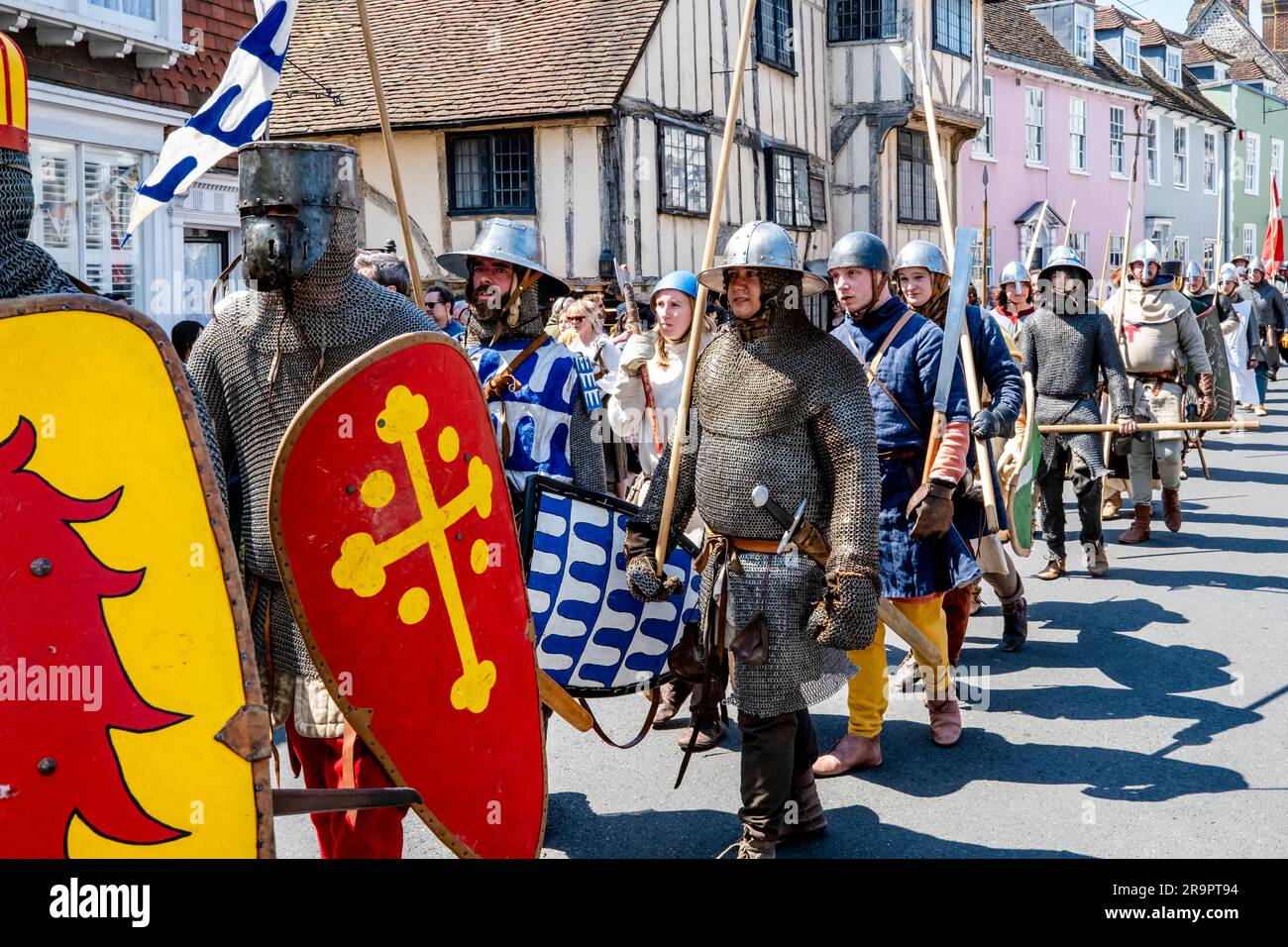 People In Medieval Costume March Through The Streets Of Lewes During ...