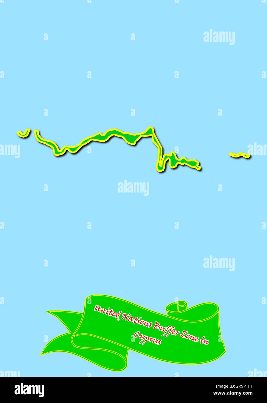 Map of United Nations Buffer Zone in Cyprus with Subregions in Green
