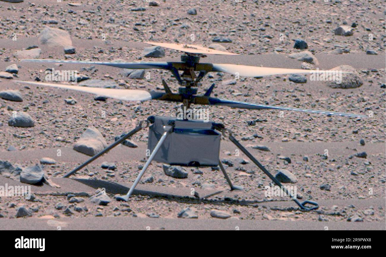 Enhanced color image of NASA's Ingenuity Mars Helicopter taken by ...