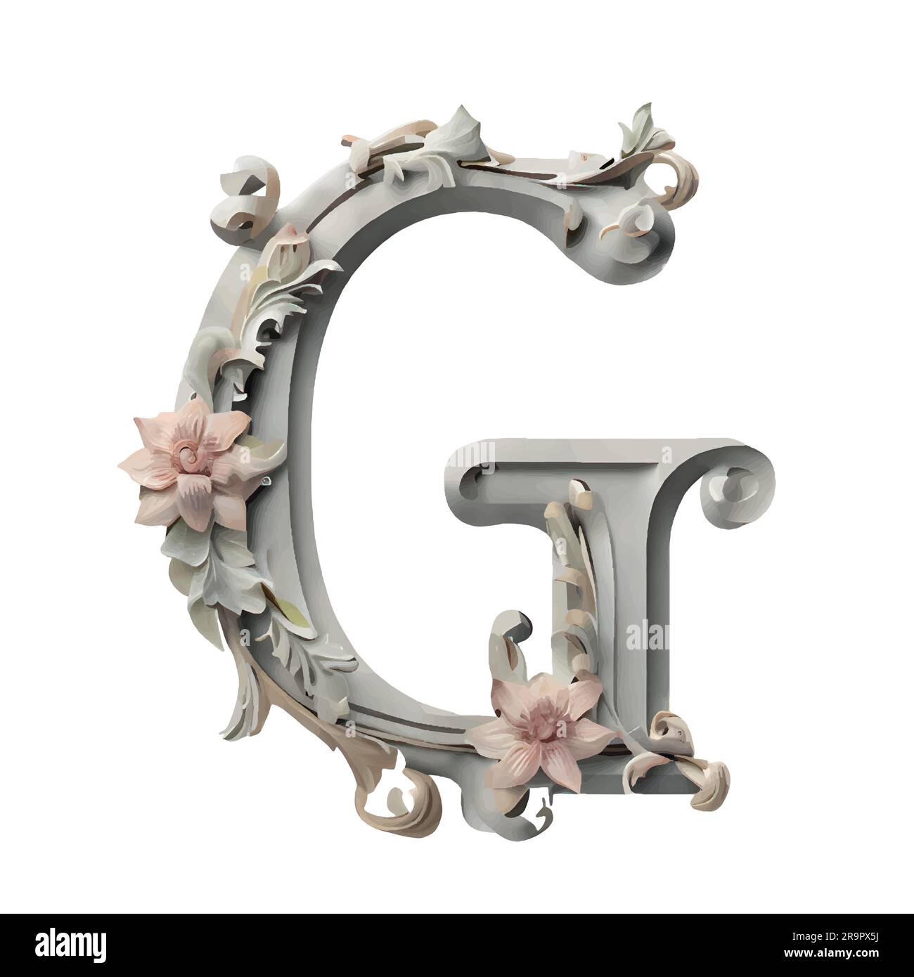 Letter g flowers Stock Vector Images Alamy