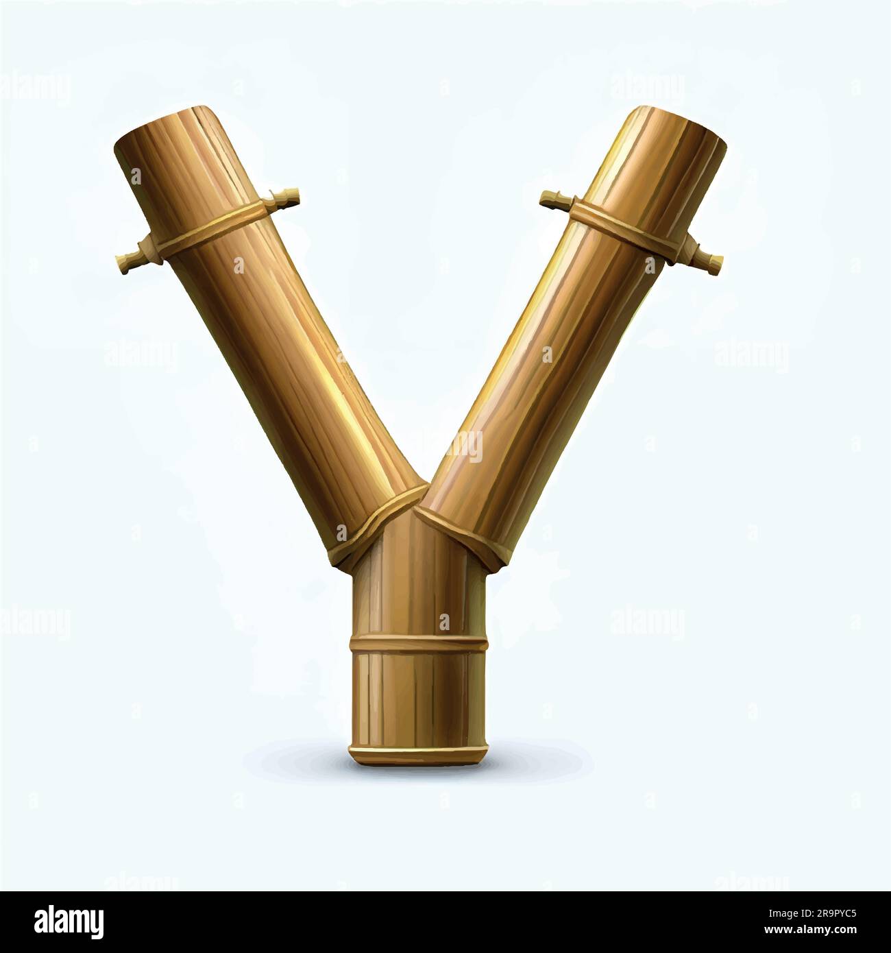 capital letter Y in bamboo with white background Stock Vector Image