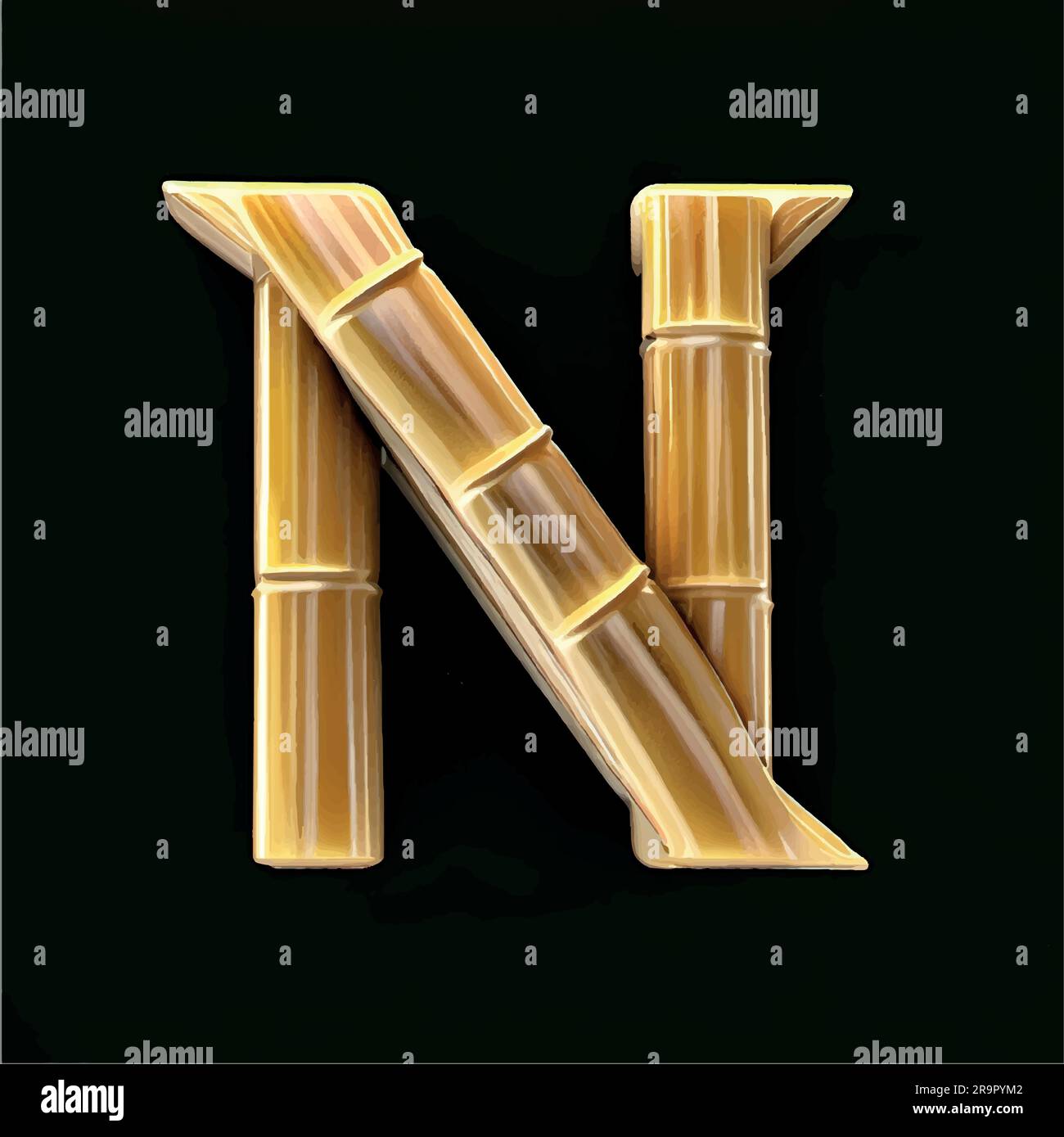 capital letter N in bamboo with black background Stock Vector Image capital letter N in bamboo with black background Stock Vector Image