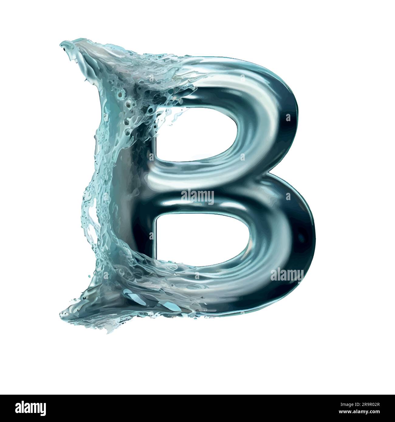capital letter B in water with blank image background Stock Vector