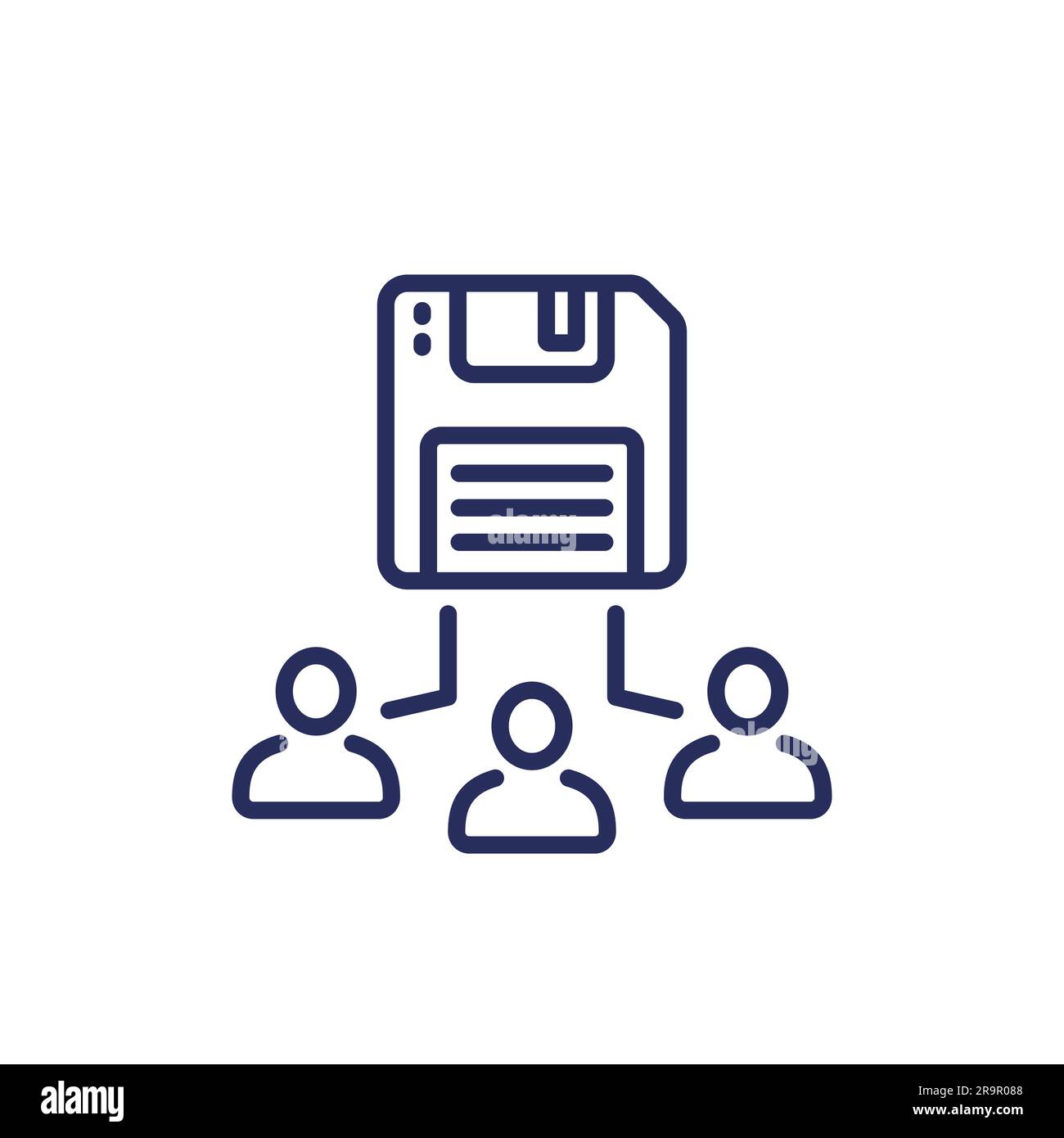 storing user data line icon Stock Vector