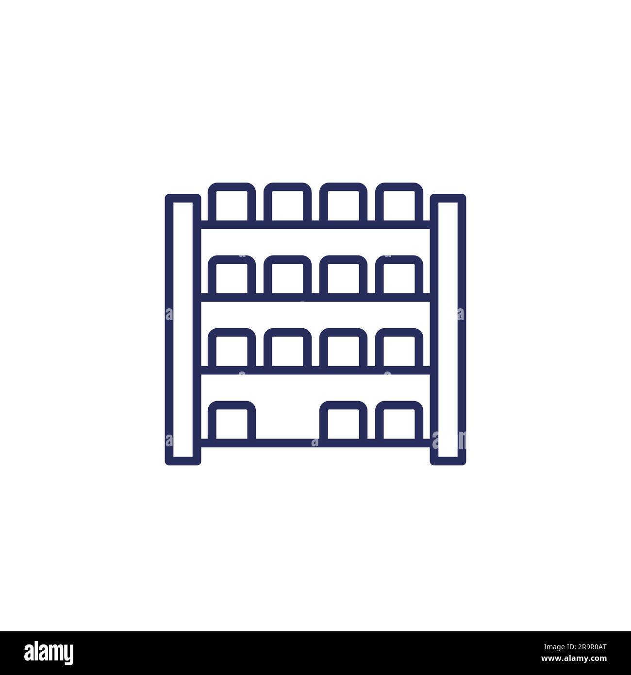 inventory, boxes on shelves, warehouse line icon Stock Vector Image ...