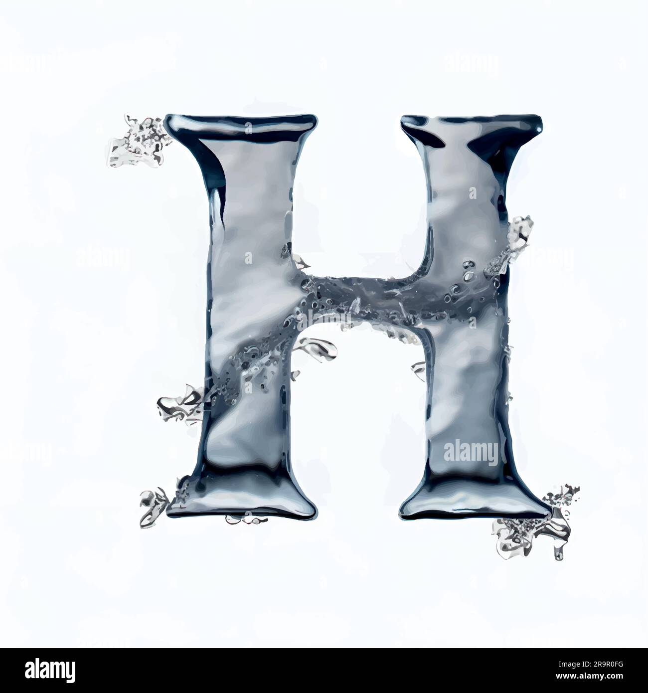 capital letter H in water with blank image background Stock Vector