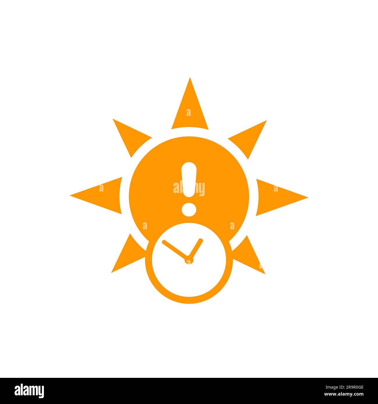 sun and time icon, uv radiation warning Stock Vector Image & Art - Alamy
