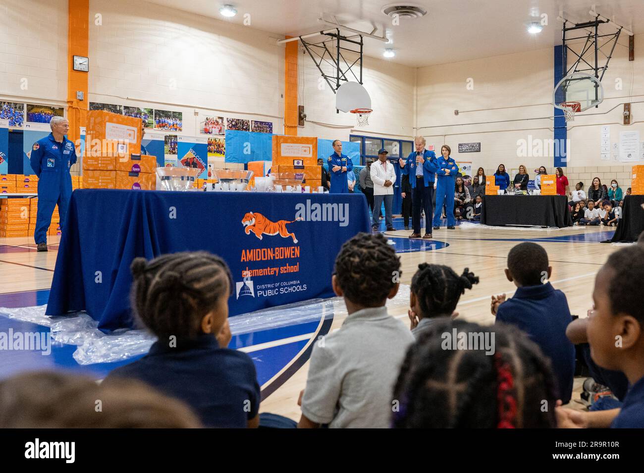 NASA’s SpaceX Crew3 visits AmidonBowen Elementary School. NASA Administrator Bill Nelson and